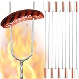 KOTARBAU® 10er Set Grillspieß 100 cm extra langer Spieß mit zwei Zinken für Lagerfeuer mit...