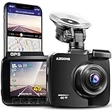 AZDOME Autokamera mit 4K Auflösung, WiFi Dashcam mit GPS und Loop-Aufnahme, Dash Cam mit 170°...