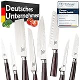Messerhai Messerset Sakura, 8-teiliges Küchenmesser-Set mit Pakka-Holz-Griffen – Chefmesser,...