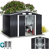 GARDEBRUK® XXL Metall Gerätehaus 5m² mit Fundament 257x205x178cm Schiebetür Anthrazit...