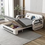 Multifunktionales Klappsofa mit Stauraum & Latexmatratze - 2-Sitzer Cabrio Schlafsofa Doppelbett,...