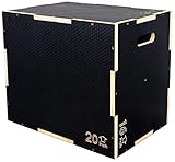 Signature Fitness 3 in 1 rutschfeste hölzerne Plyo Box Plyometrische Box Springen Übung, mehrere...