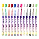 12 Farben Nails Art Stifte Set, 3D Gel Nails Art Marker zum Malen von Nägeln, schnell trocknende...