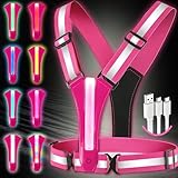Topward Led Warnweste Sicherheitsweste für Fahrrad Motorrad Auto Joggen - 360°reflektierendes Band...