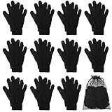 Cooraby 12 Paar Winter Magic Handschuhe Dehnbare Warme Strickhandschuhe mit Netz-Aufbewahrungstasche...