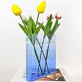 YushengTai Book Vase Acryl Tulpenvase - Buch Vase Farbverlauf Blau, Büchervase Vasen Deko für...