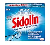 Sidolin Brillenputztücher (50 Stück), feuchte Reinigungstücher für Brillen, Displays,...