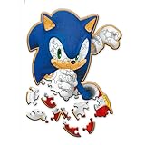 Trefl – Konturenpuzzle aus Holz: Sonic The Hedgehog, Schlauer Sonic – 50 Elemente, Wood Craft...