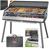 KESSER® Klappgrill tragbarer Camping Grill mit Gestell | Holzkohlegrill aus pulverbeschichtetem...