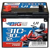 BIG U1 Garden Power Rasentraktor-Batterie 12V 30Ah 310A Starterbatterie für Aufsitzmäher...