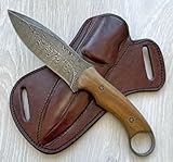 CraftTal Handgeschmiedet Jagdmesser, 12 cm Klinge aus ECHT Damaststahl, Griff aus Rosenholz 25 cm...