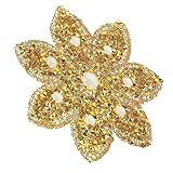 Angoily Rhinestone Blumen Applikation Blumenpatch zum Aufbügeln für Hochzeitskleider Diy...