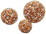Kobolo Gartenkugel Kuma, 3er Set, Metallkugel braun, in Rostoptik, dekorative Kugeln für Garten,...