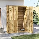 Garten-Geräteschuppen 123x50x171 cm Kiefernholz Imprägniert, Gerätehaus Wetterfester...
