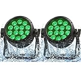 PUZILOZA 2PCS RGBW 200W LED Par Strahler IP65, Wasserdichte 14 LED Bühnenlicht mit Stroboskop,...