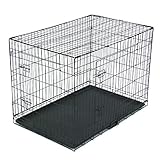 42' Hundekäfig klappbar Hundetransportkäfig Inkl, Metall Hundebox mit 2 Türen,Transportkäfig...