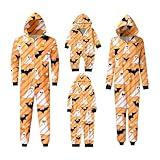 Schicke Strampler-Pyjamas Halloween Parent Child Printed Hooded Zipper Home Jumpsuit(Kinder,#025,5...