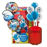 Party Factory `Schlümpfe´ buntes Ballongas Set mit 3 Heliumballons, 10 Latexballons, Helium...