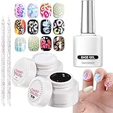 Gel Nagellack Set Professionelle Fingernagel Base Coat Designs Spitze Zeichnen Nagelgel für Reisen...