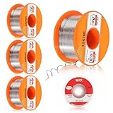 XIAQICA Lötzin 5 Stück 50g Lötzinn mit Kolophoniumkern Lötzinn Flussmittel 0,6/0,8/1 mm mit...