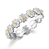 Adramata Ring Silber 925 Damen Silber Gänseblümchen Ring Statement Ringe You Are My Sunshine...