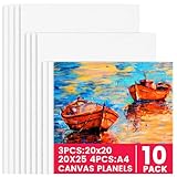 (10 Stück) Leinwände zum bemalen Set, Vorgespannte Weiße Künstler Leinwände für Acrylfarben...