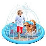 170CM Splash Pad, Sprinkler Matte Kinder, Sprinkler Wasser-Spielmatte für Outdoor Garten,...