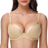 Deyllo Super Push up BH Damen mit Bügel Soft Tshirt BH Seamless Nahtloser BH Unsichtbarer...