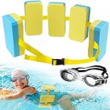 KIKVTER Schwimmgürtel für Kinder, Verstellbarer Schwimmgürtel mit Schwimmbrille, Schwimmgürtel...