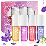 4 Stück Parfüm Bodyspray Damen, 90ml Parfum Body Spray, Hair and Body Fragrance Mist, Fruchtiges...