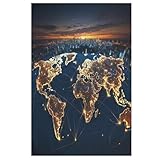 Weltkarte 1000 Teile Premium-Puzzles Für Erwachsene Kinder- Holzpuzzles Spaß Und Lernspiele -...