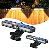 PEAKRO Solarlampen für Außen, 2 Stück Clip-on Solarleuchte mit Bewegungsmelder, 3 Modi LED...