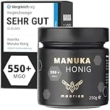maorika - Manuka Honig 550 MGO + 250g im Glas (lichtundurchlässig, kein Plastik) - laborgeprüft,...