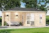Alpholz 5-Eck Gartenhaus Liwa-28 aus Massiv-Holz | Gerätehaus mit 28 mm Wandstärke | Garten...