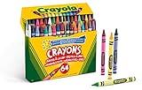 Crayola Wachsmalstifte Kinder, Malstifte für Kinder in 64 verschiedenen Farbtönen, Ungiftige...