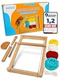 RICNEV® Webrahmen für Kinder |Hochwertiger Holz Webrahmen Komplett-Set inkl. vier Wollfarben,...