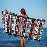 Strandtuch XXL 100 x 200 cm Mikrofaser Handtuch Böhmen Saunahandtuch, Stranddecke Sandfrei mit...