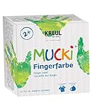 KREUL 2314 - Mucki leuchtkräftige Fingerfarbe, 4 x 150 ml in gelb, rot, blau und grün,...