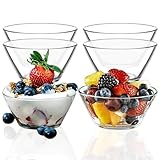 LAV Dessertschalen Glas Set 12, 345ml BLEI FREI Glas Schüsseln, Stapelbare Glasschalen,...