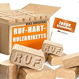 Holzbrikett, RUF Hartholzbriketts 30 kg Buche/Eiche – Premium Brikett für Kamin & Ofen | Lange...