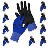 kör4u 10 Paar Arbeitshandschuhe Premium, atmungsaktiv und beschichtet, als Schutzhandschuhe...