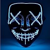 TK Gruppe Timo Klingler LED Grusel Maske - wie aus Purge steuerbar, Gesicht leuchtend, für...