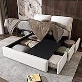 Dolamaní Jugendbett Polsterbett 140x200 cm Samt, Boxspringbett Bett mit 1 Hydraulisches Bettkästen...