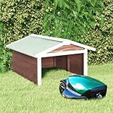 ChicAbode Roboter-Rasenmäher Garage 72x87x50 cm Mocca Weiß Tannenholz