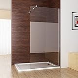 Duschabtrennung walk in Duschwand Seitenwand Dusche 10mm NANO teilsatiniert Glas Duschtrennwand 90 x...