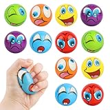 12 Stück Antistressball für Kinder Erwachsene,MXTIMWAN Quetschball,Lächeln Gesicht Bälle,Gesicht...