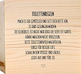 Witzige Geschenke Für Männer - Toilettenregeln Holzbild + Reagenzglas zum Hinstellen opt. als Vase...