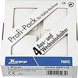 Kopp PARIS Universalschalter in Arktis-Weiß - 4 Stück - Lichtschalter-Unterputz mit 10AX...