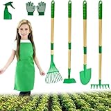 Huucozn 7 Teilig Gartengeräte Kinderrechen Laubrechen Kinder Rechen Garten Outdoor Großes...