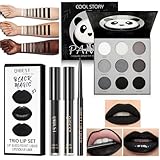 Halloween Makeup Kit, Halloween Gesicht Schminke, enthält 3 Schwarz Matt Flüssiger Lippenstift,...